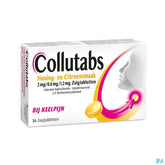 Collutabs Pastilles Miel & Citron 36 comprimés - contre les maux de gorge